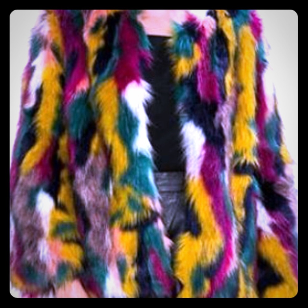 Faux Fur multi color jacket